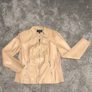 Faux leather tan fashion acket